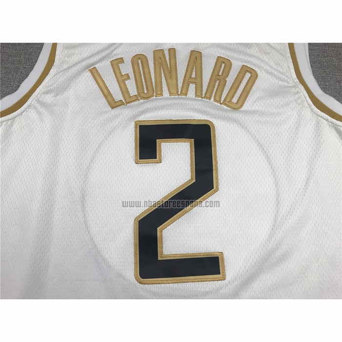 Camiseta Golden Edition Los Angeles Clippers Kawhi Leonard NO 2 Blanco